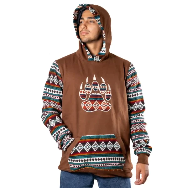 Andean Hoodie Bear Paw Indigenous Handmade Wholesale