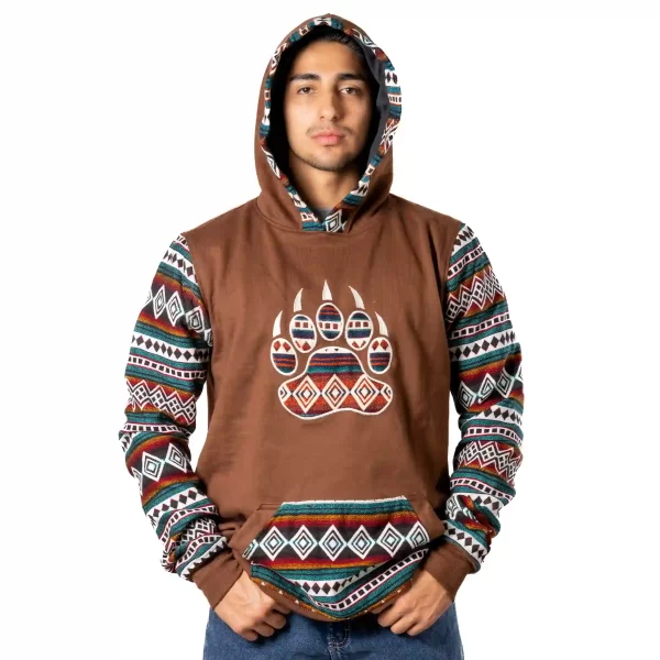 Aztec Bear Paw Hoodie Boho Tribal Wholesale