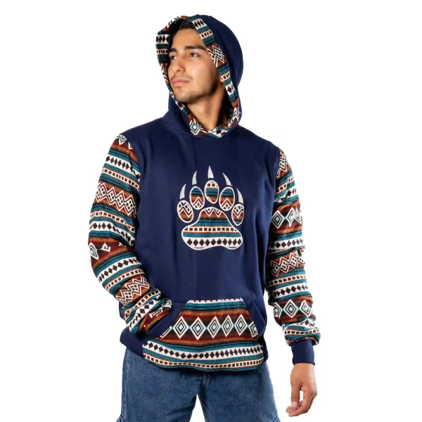 Handmade Aztec Hoodie Bear Paw Design Wholesale Clothing