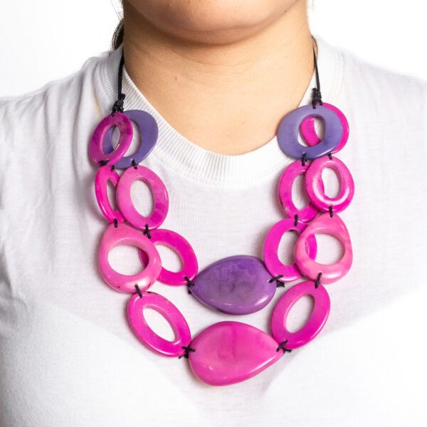 Organic Tagua Oval Link Necklace Handmade Ethical Jewelry Wholesale