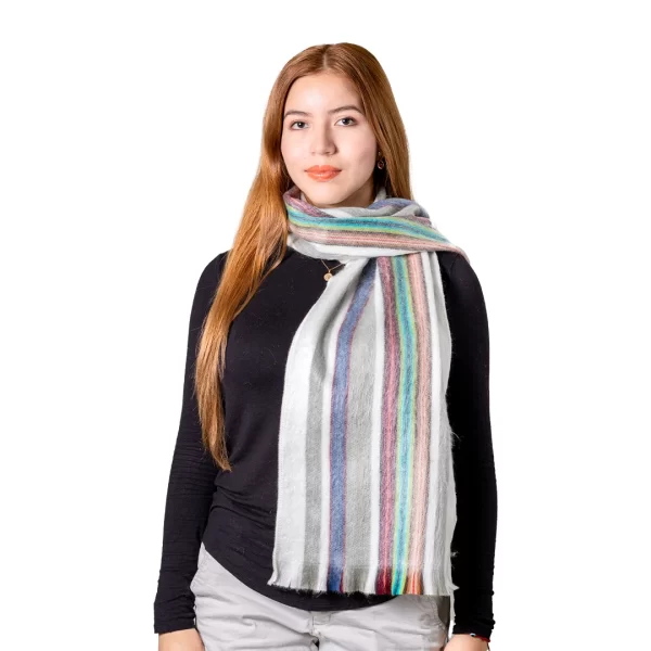 Artisanal Soft Alpaca Scarf Multicolor Wholesale, Perfect for Global Distribution women