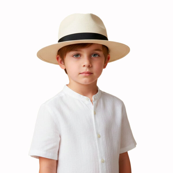 Authentic Kids Hat Natural Toquilla Straw Ecuador