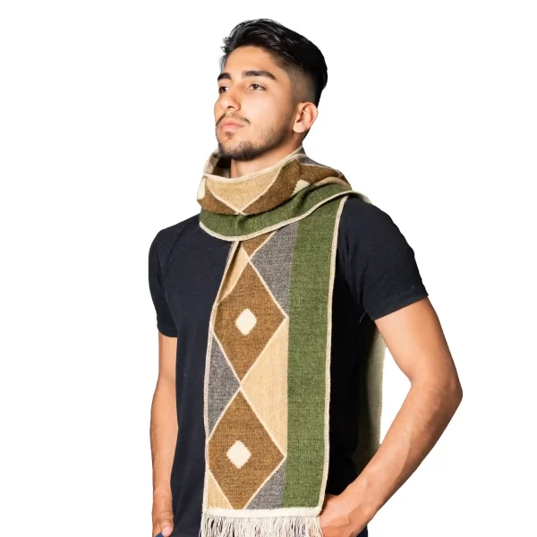 Handmade Geometric Alpaca Scarf Chakana Andean Unisex Wholesale