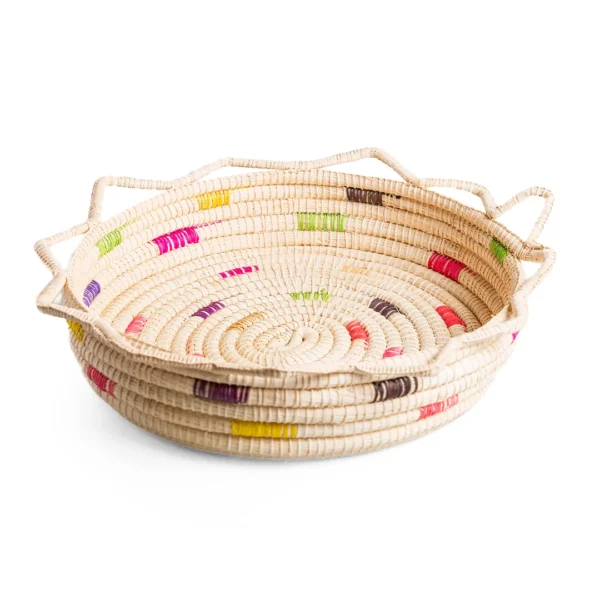 Handwoven Toquilla Straw Basket Natural Fiber Storage Handmade Ecuador