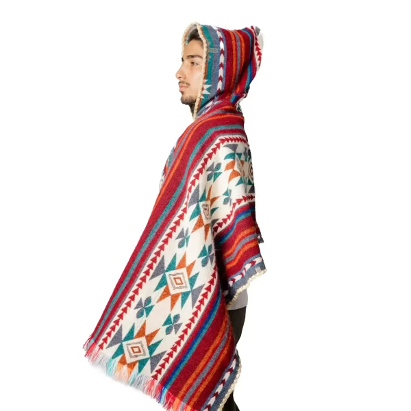 Hooded Baby Alpaca Shawl - Handcrafted Andean Poncho from Ecuador for men