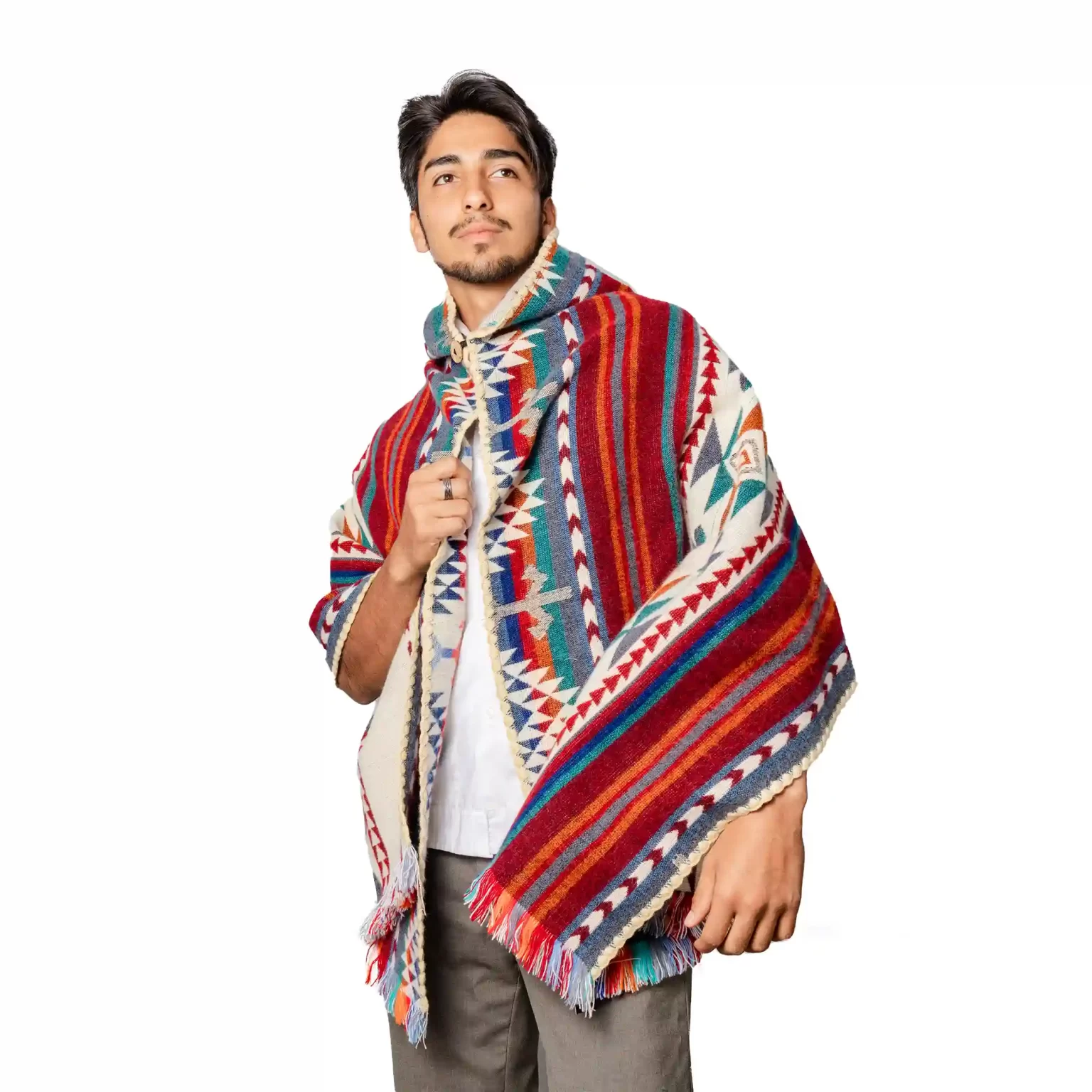 Hooded Shawl Baby Alpaca Andean Native Wholesale Ecuador