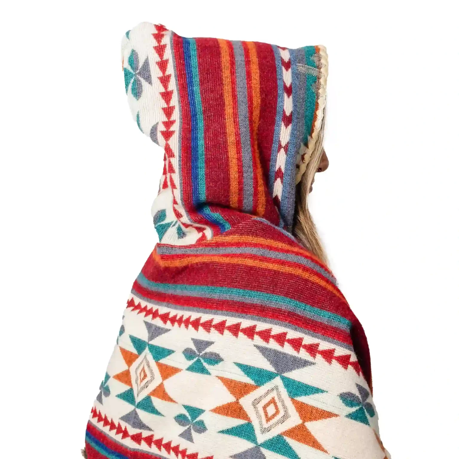 Luxury Andean Baby Alpaca Wool Hooded Poncho - Traditional Ecuadorian Craftsmanship