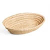 Natural Toquilla Straw Bread Basket Ecuador Artisan Woven