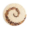 Round Toquilla Straw Decorative Basket Handwoven Ecuador Artisan