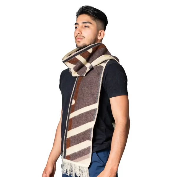 Wholesale Andean Alpaca Scarf with Chakana Geometric Design