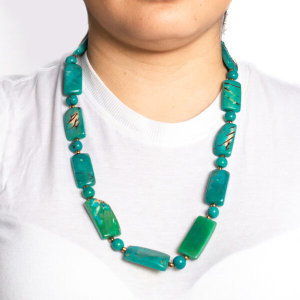 Rectangular Tagua Bead Necklace Handmade Eco Jewelry Wholesale