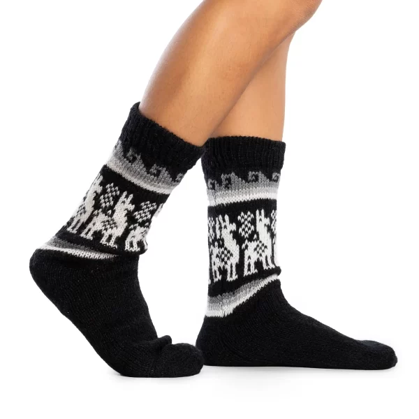 Andean Alpaca Socks with Llama Designs Wholesale from Ecuador