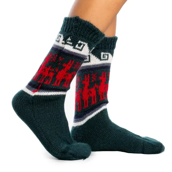 Andean Llama Pattern Alpaca Socks Wholesale Handmade