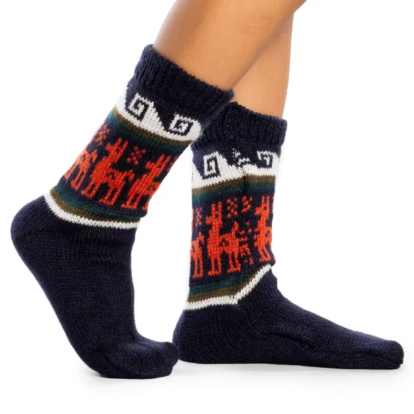 Cozy Alpaca Socks with Llama Motifs Wholesale Handmade