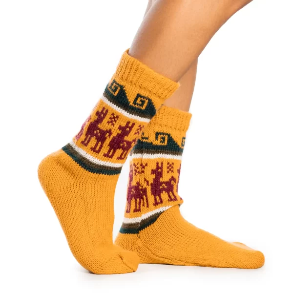 Ecuadorian Alpaca Socks Wholesale with Llama Patterns