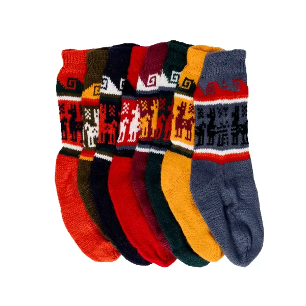 Lote Wholesale Ecuadorian Alpaca Socks with Unique Designs