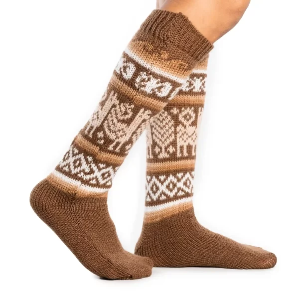 Soft Alpaca Socks with Llama Design Wholesale from Ecuador