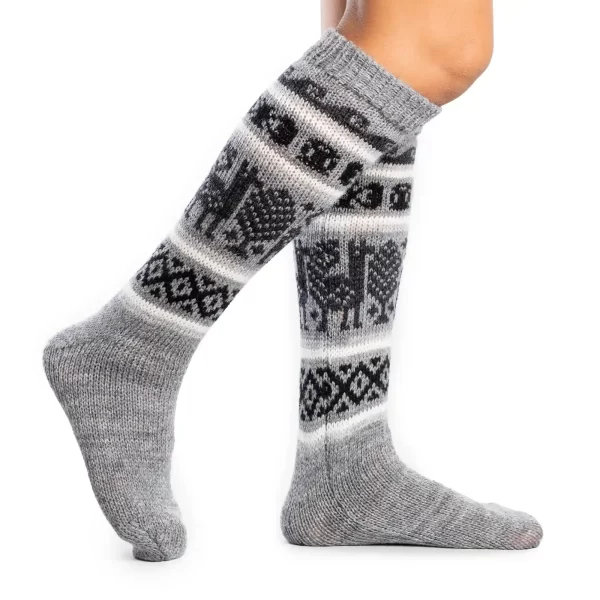 Wholesale Alpaca Socks with Llama Motifs Handcrafted