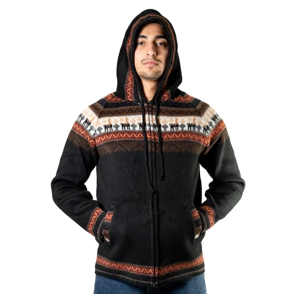 Alpaca Zip Up Hoodie Wholesale Handmade Ecuador
