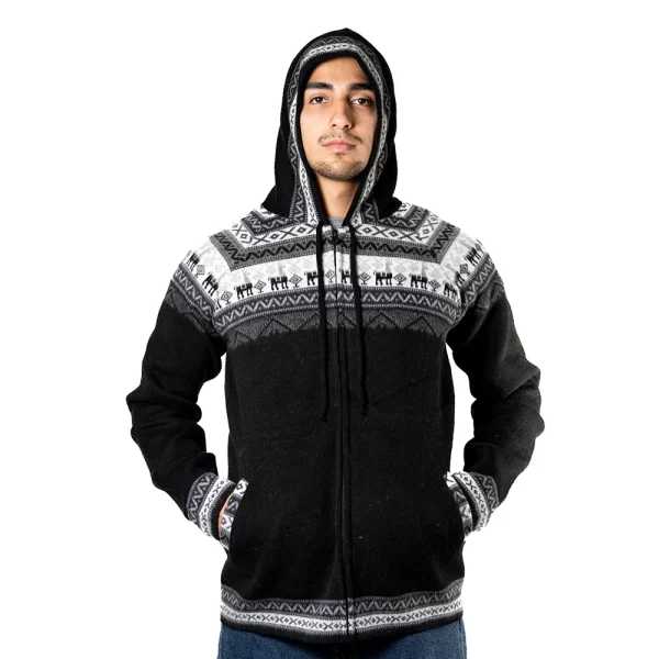 Wholesale Alpaca Zip Hoodie Handmade Unisex Jacket