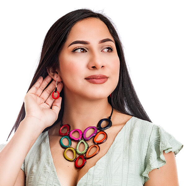 Colorful Tagua Necklace Set Bulk Wholesale Jewelry from Ecuador