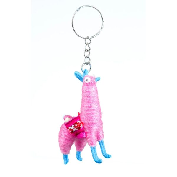 Handmade Andean Llama Keychain Ecuador Artisan Souvenir