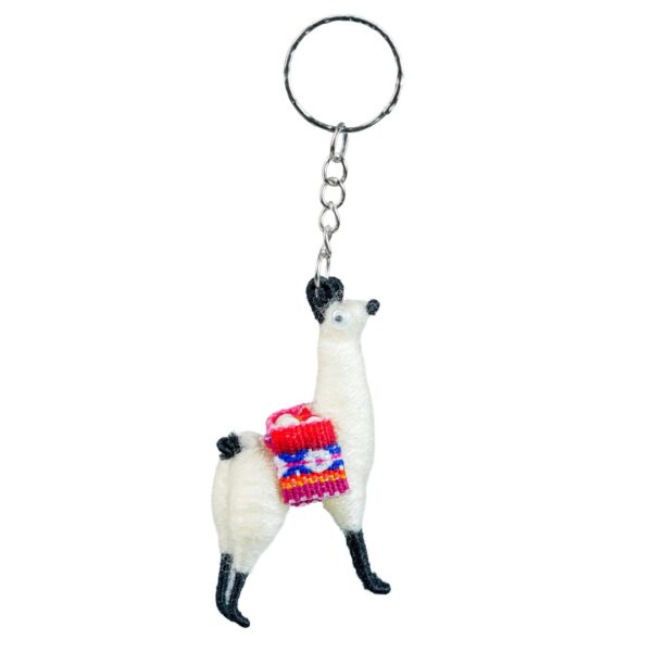 Handmade Llama Keyring Colorful Andean Folk Art Wholesale