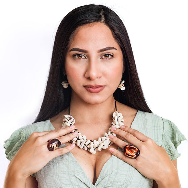 Ivory Tagua Chunky Necklace Wholesale Vegan Statement Jewelry