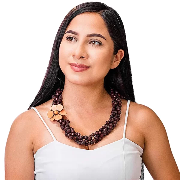 Wholesale Tagua Flower Necklace Eco Handmade Jewelry