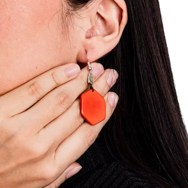 Hexagon Tagua Earrings Wholesale Handmade Jewelry