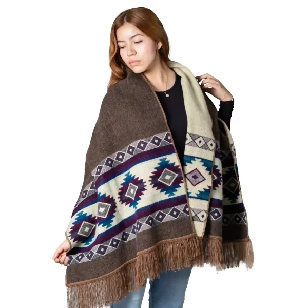 Wholesale Alpaca Andean Reversible Shawl 24 x 68 Inches