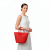 Handwoven Red Straw Tote Resort Style Ecuador Artisan Bag