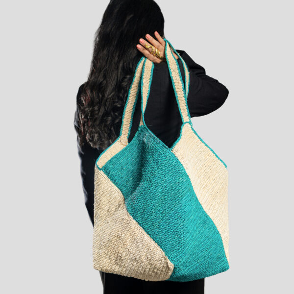 Toquilla Straw & Crochet Tote Handmade Summer Bag Ecuador4