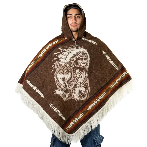 Wholesale Boho Festival Ponchos Andean Alpaca Wool Hoodie