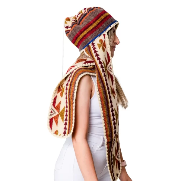 Andean Alpaca Hooded Wrap Scarf Handmade Wholesale Supplier for Women