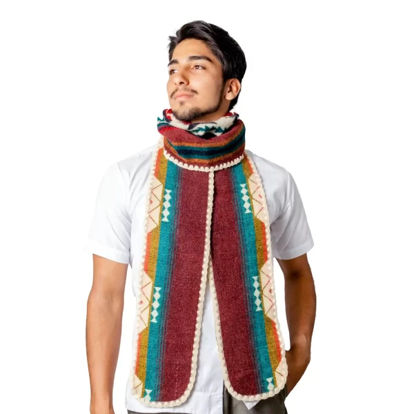 Wholesale Convertible Alpaca Hooded Scarf Handmade in Ecuador for Men
