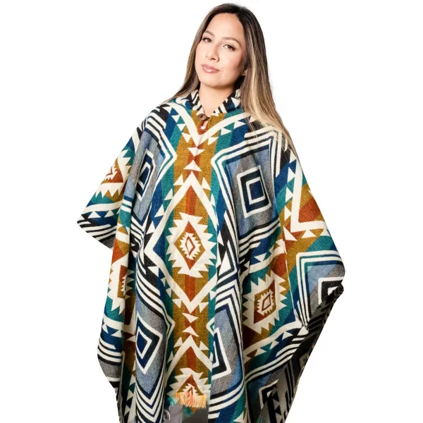 Alpaca Poncho Unisex Native Rhombus Handmade Andean Wholesale for women