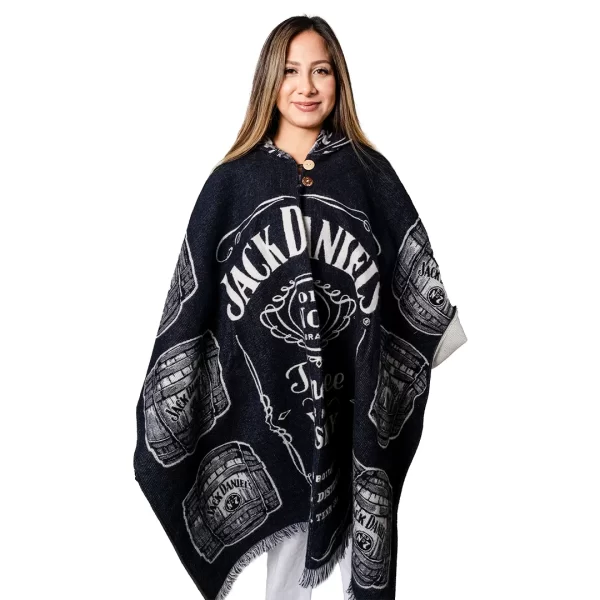 Jack Daniel's Whiskey Alpaca Poncho Handmade Wholesale for Women