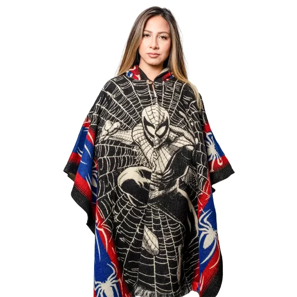 Poncho Anime Spiderman Handmade Alpaca Ecuador Wholesale for women