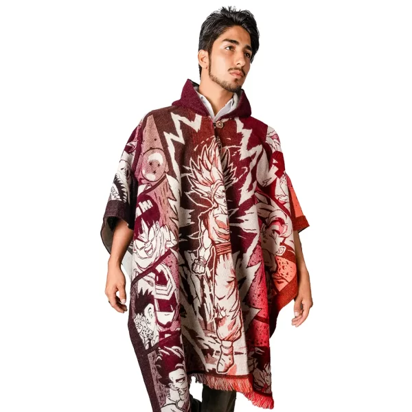 Wholesale Hand-Knitted Anime Poncho Gohan Super Saiyan Alpaca for men