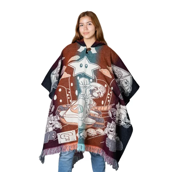 Alpaca Poncho Mario Kart Gamer Retro Super Mario Unisex Hood Wholesale For Women