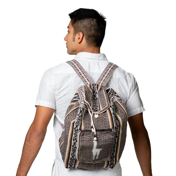 Handmade Andean Alpaca Backpack Llama Boho Travel Bag Wholesale Unisex