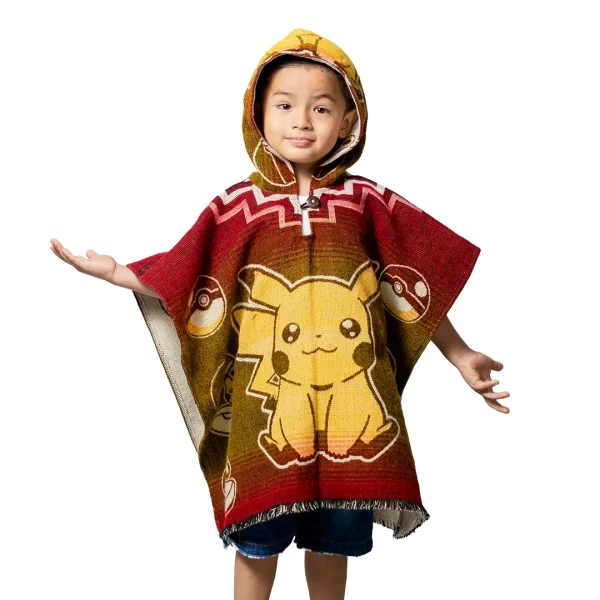 Mini Poncho Child Pikachu Pokémon Power Alpaca Wholesale for Baby