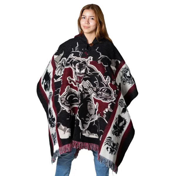 Poncho Alpaca Venom Marvel Comics Spiderman Villain Unisex Handmade Wholesale for women