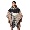 Unisex Andean Tribal Motorized Eagle Alpaca Poncho Wholesale for men