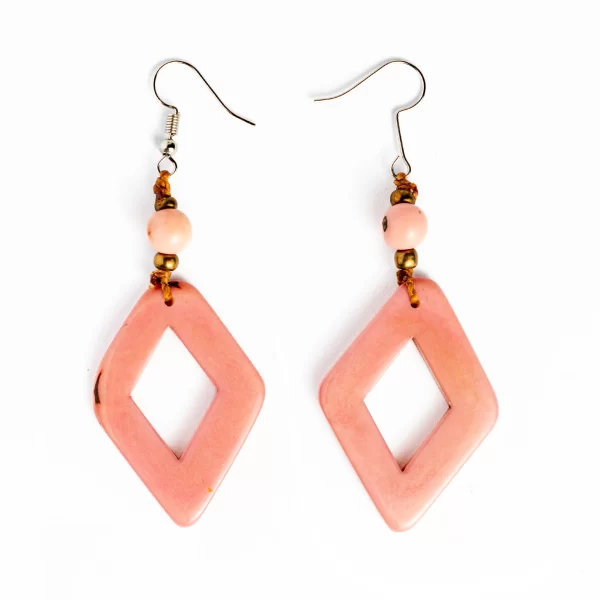 Wholesale Tagua Earrings Diamond Shape Eco Jewelry