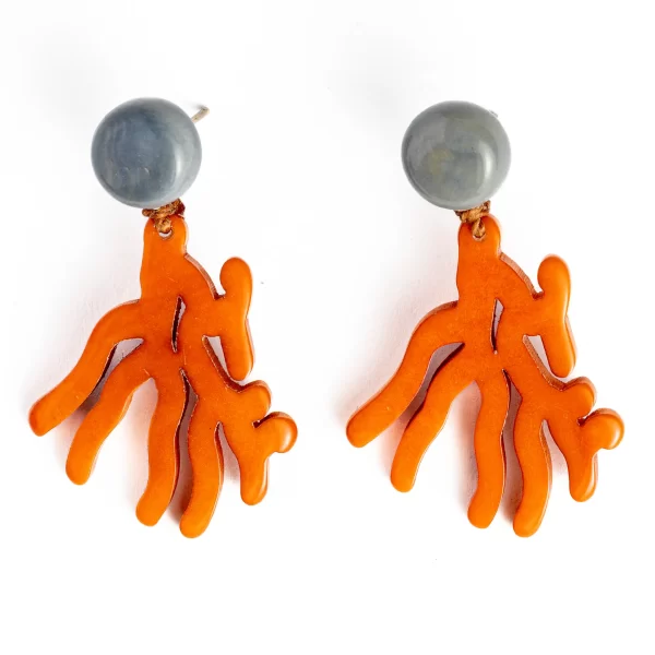 Wholesale Tagua Earrings Handmade Coral Style Eco Jewelry