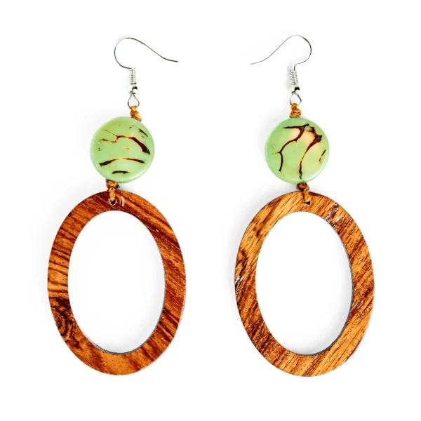Wholesale Tagua Wood Earrings Handmade Eco Jewelry