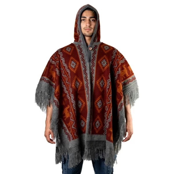 Andean Poncho Hoodie Wholesale Handmade Alpaca Wool