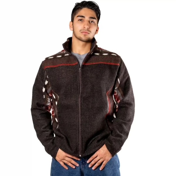Artisan Andean High Neck Jacket with Geometric Patterns